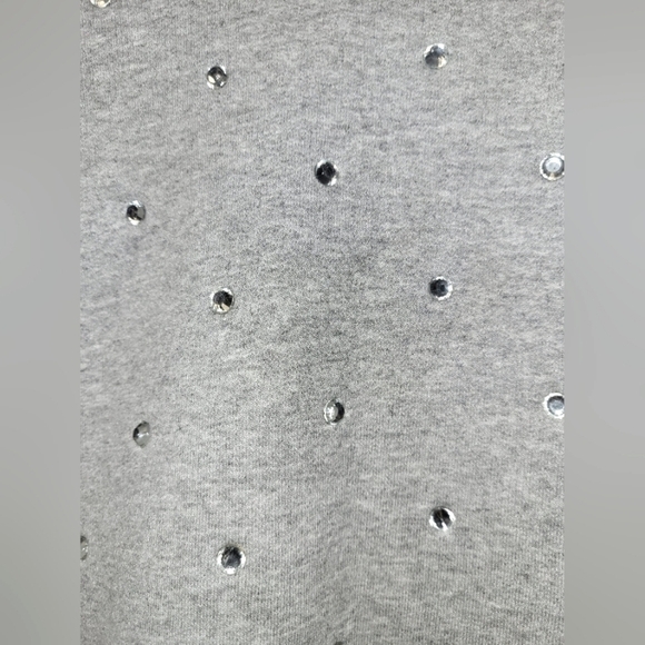 CAMAR OVERSIZED RHINESTONE CREW NECK SWEATSHIRT TUNIC DRESS IN GREY SIZE S - Picture 8 of 16